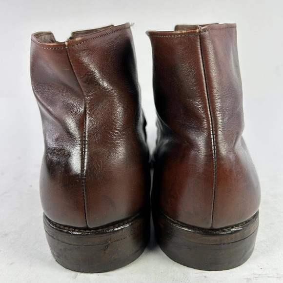 Allen Edmonds York Mens Brown Leather Boot US 11.5 D Double Zip Up Ankle Shoes - Picture 6 of 10